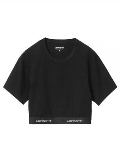 Script Logo Crop Short Sleeve T-Shirt Black - CARHARTT WIP - BALAAN 2