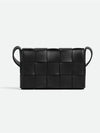 Cassette Intrecciato Small Cross Bag Black - BOTTEGA VENETA - BALAAN 2