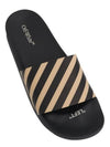 Diag Stripe Print Slippers Black Beige - OFF WHITE - BALAAN 5