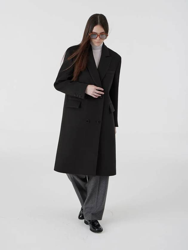 Menish Oversized Fit Box Wool Double Coat Black - VOYONN - BALAAN 4