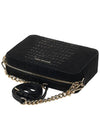 Jet Set Medium Crocodile Embossed Leather Cross Bag Black - MICHAEL KORS - BALAAN 5