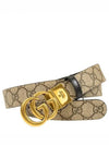 GG Marmont Supreme Canvas Leather Reversible Belt Beige Black - GUCCI - BALAAN 2