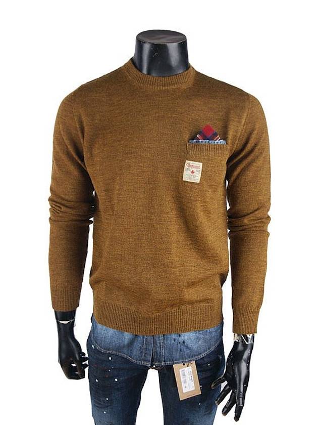 Tartan Handkerchief Denim Patch Knit Top Brown - DSQUARED2 - BALAAN 2