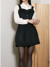 Scallop Wool Skirt Deep Black Scallop Wool Tuck Skirt Black - VIBEREEN - BALAAN 4