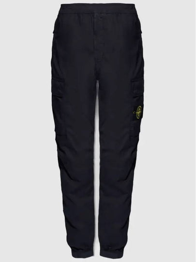 Stretch Cotton Tela Paracadute Cargo Straight Pants Navy Blue - STONE ISLAND - BALAAN 2