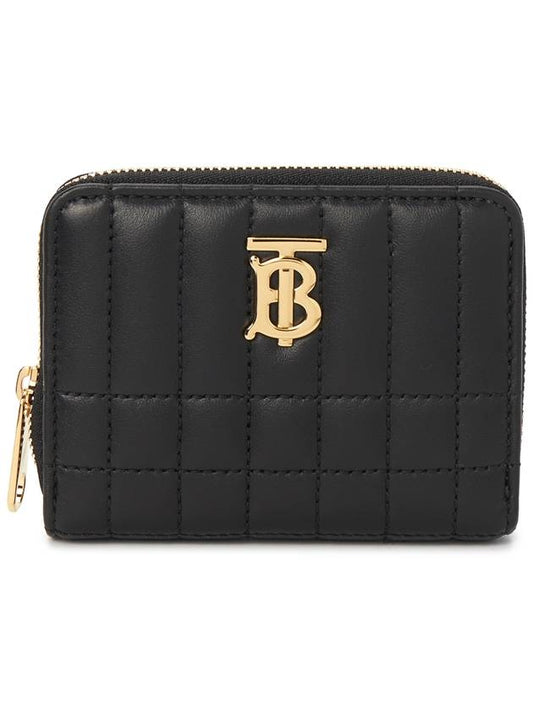 Lola Zipper Quilted Leather Half Wallet Black - BURBERRY - BALAAN 2