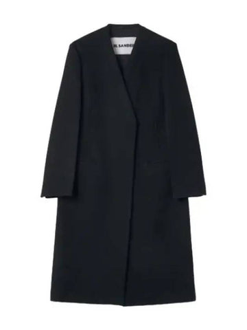 Collarless double coat black - JIL SANDER - BALAAN 1