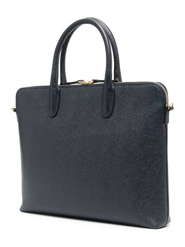 Pebble Grain 4-bar Briefcase Navy - THOM BROWNE - BALAAN 4