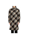 Tartan Virgin Wool Single Coat Cocoa Brown - PRADA - BALAAN 2