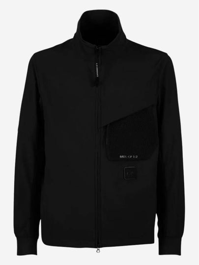 Logo Patch Shell-R Stand Collar Zip Up Jacket Black - CP COMPANY - BALAAN 2