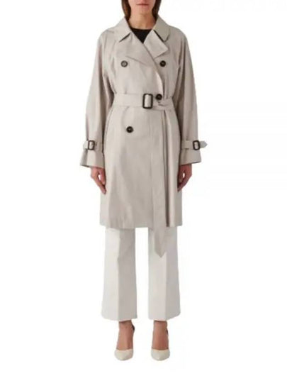 Titrench Water Repellent Double Breasted Button Trench Coat Beige - MAX MARA - BALAAN 2