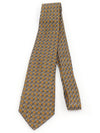 59 EA 100 Silk Brown Chain Pattern Tie - HERMES - BALAAN 3