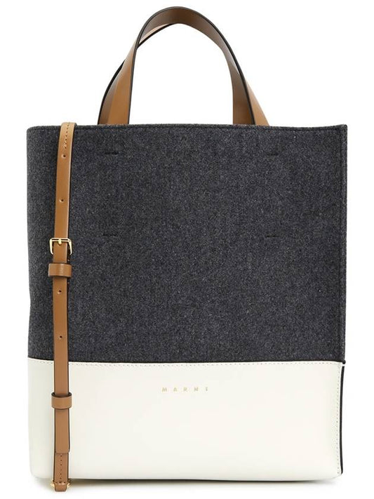 Museo Color Block Tote Bag Grey - MARNI - BALAAN 2