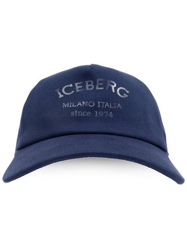 Iceberg Cap With Logo, Men's, Navy Blue - ICEBERG - BALAAN 1