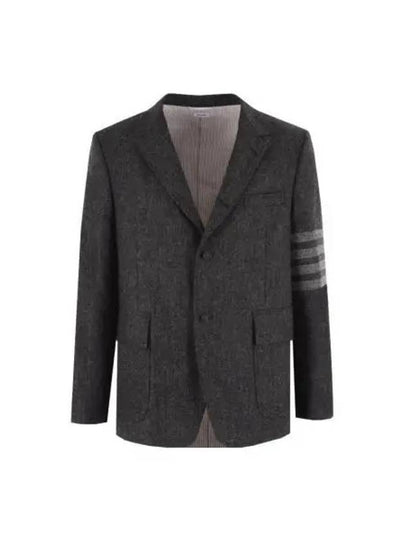 Donegal Tweed 4 Bar Single Breasted Blazer Jacket Grey - THOM BROWNE - BALAAN 2