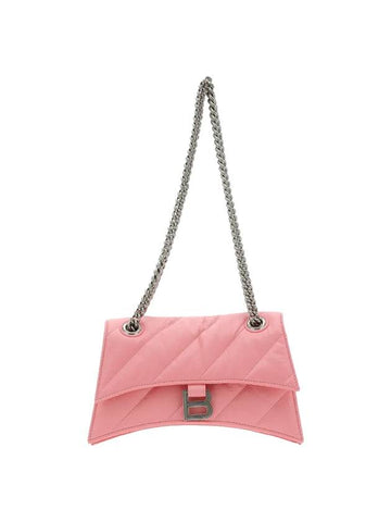 Crush Quilted Small Leather Cross Bag Pink - BALENCIAGA - BALAAN 1