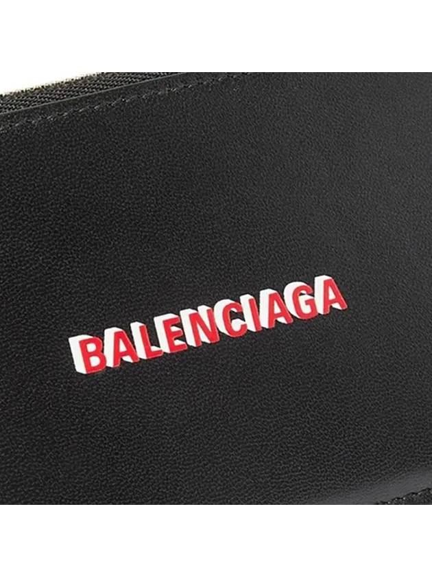 3D Double Logo Print Smooth Leather Zipper Cardholder Wallet - BALENCIAGA - BALAAN 4