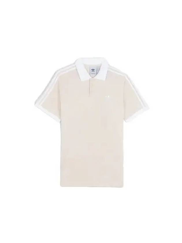 3 Stripe Cotton Polo Shirt Wonder White - ADIDAS - BALAAN 1