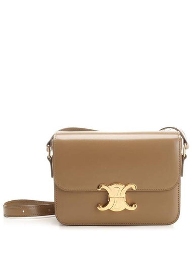 Teen Triomphe Shiny Calfskin Cross Bag Dark Sepia - CELINE - BALAAN 1