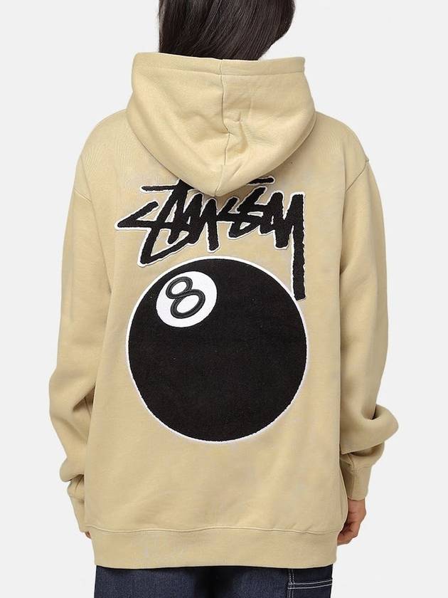 AU Australia 8 BALL CHENILLE Hooded Sweatshirt ST0M0472 Khaki Beige MENS - STUSSY - BALAAN 5