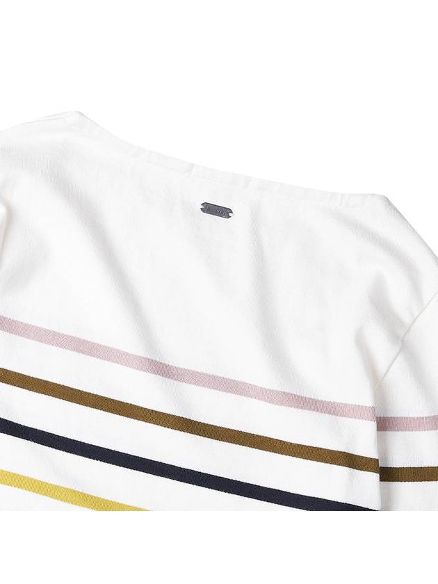 Logo Stripe Long Sleeve T-Shirt White - BARBOUR - BALAAN 8