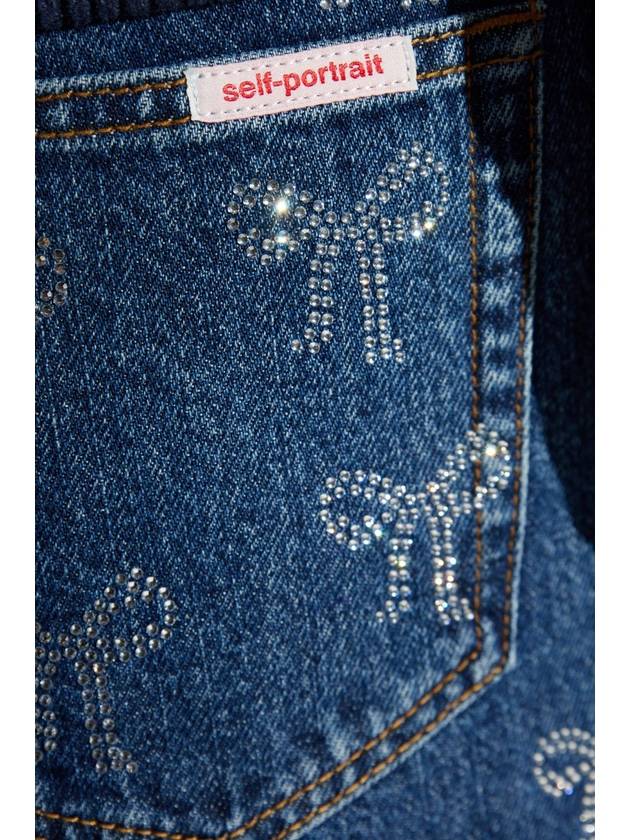 Self Portrait Jeans With Shimmering Crystals, Women's, Blue - SELF PORTRAIT - BALAAN 5