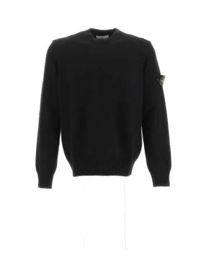 Logo Patch Knit Top Black - STONE ISLAND - BALAAN 2