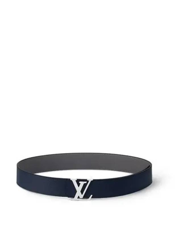 LV Initiales Taurillon 40MM Reversible Leather Belt Grey Navy - LOUIS VUITTON - BALAAN 2