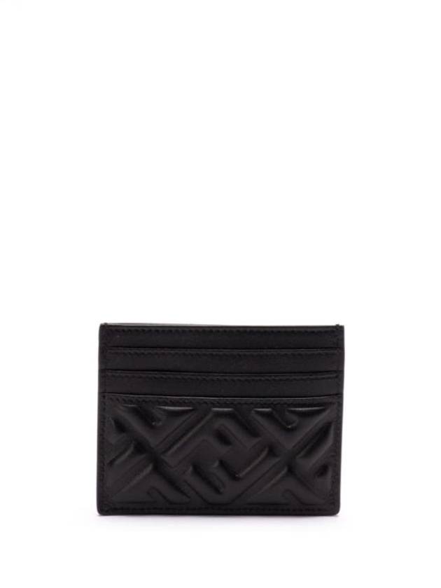 Baguette Embossed FF Logo Card Wallet Black - FENDI - BALAAN 3