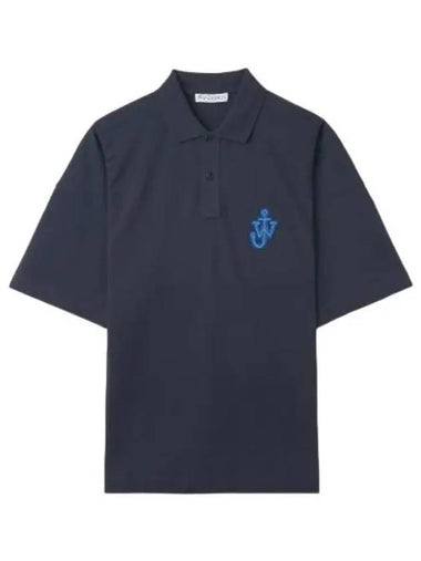 anchor logo polo shirt navy - JW ANDERSON - BALAAN 1