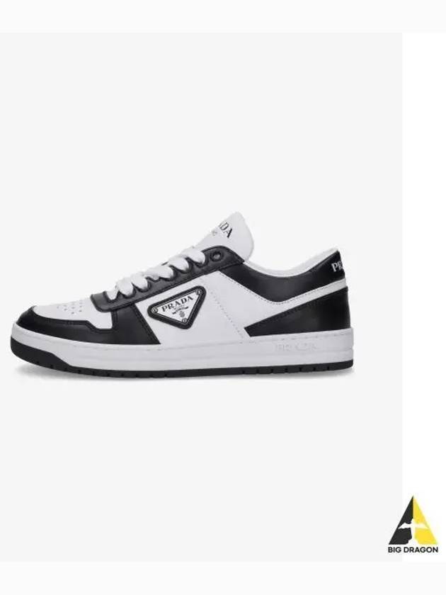 Downtown Perforated Leather Low Top Sneakers White Black - PRADA - BALAAN 2