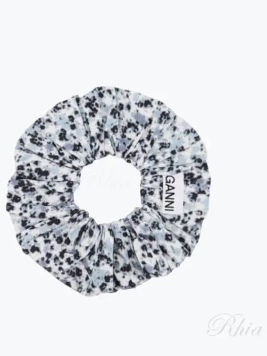 Floral Print Cotton Scrunchie Blue - GANNI - BALAAN 2