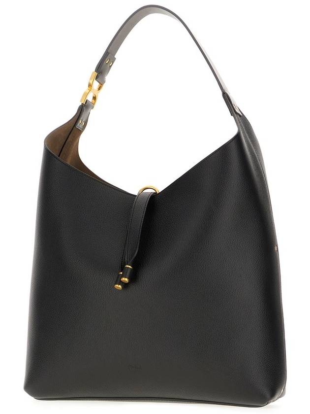 Marcie Grained Leather Hobo Shoulder Bag Black - CHLOE - BALAAN 3