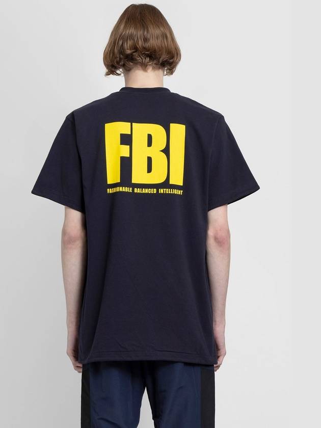 FBI Print Reversible Short Sleeve T-Shirt Navy - BALENCIAGA - BALAAN 5