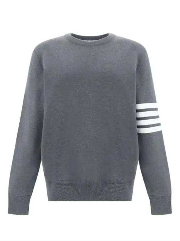 4 Bar Armband Milano Stitch Knit Top Mid Grey - THOM BROWNE - BALAAN 2