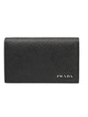 Saffiano Metal Logo Card Wallet Black - PRADA - BALAAN 1