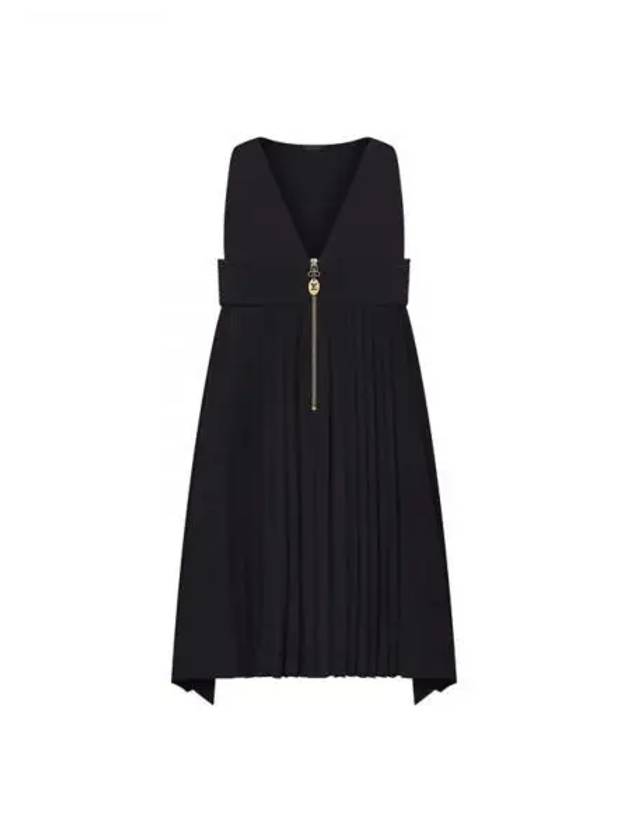 Mini V neck pleated dress 1AFERR - LOUIS VUITTON - BALAAN 1