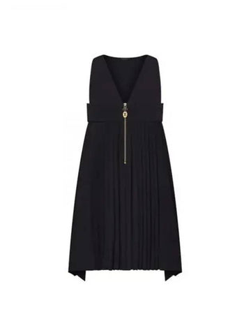 Mini V neck pleated dress 1AFERR - LOUIS VUITTON - BALAAN 1