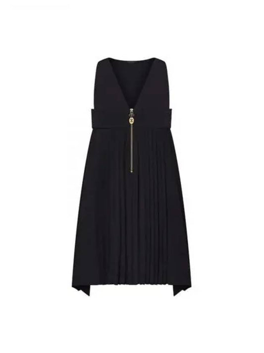 Mini V neck pleated dress 1AFERR - LOUIS VUITTON - BALAAN 1