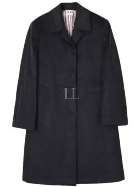 Classic Collar Cashmere Single Coat Dark Grey - THOM BROWNE - BALAAN 2