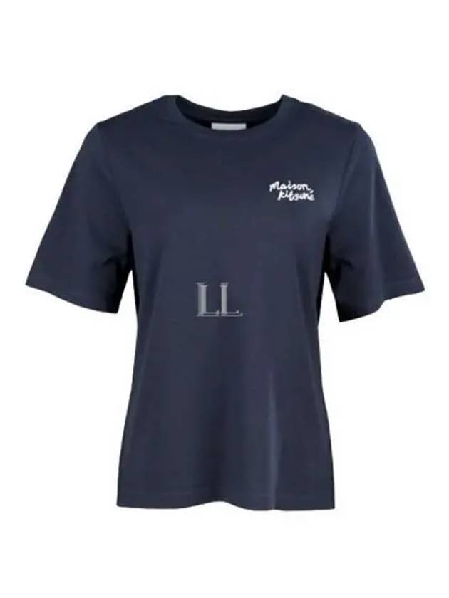 Handwriting Logo Cotton Short Sleeve T-Shirt Navy - MAISON KITSUNE - BALAAN 2