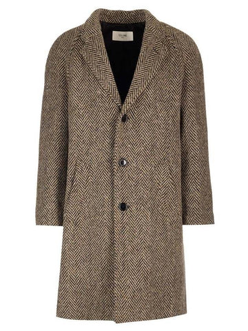 Men s Membrane Herringbone Tweed Single Coat Fishel - CELINE - BALAAN 1