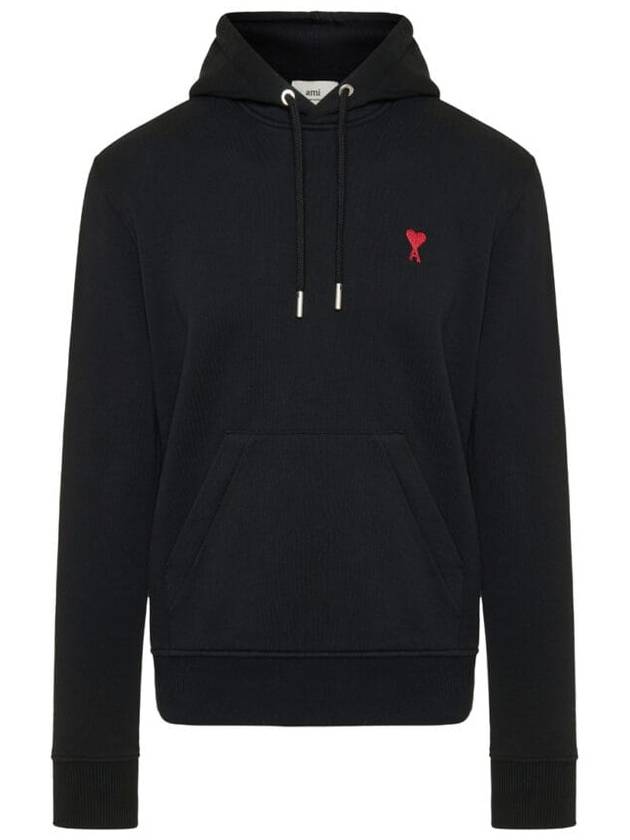 Red Heart Logo Classic Cotton Hoodie Black - AMI - BALAAN 2