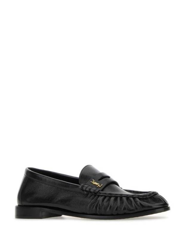 Le Signature Cassandre Logo Plaque Lamb Skin Loafer Black - SAINT LAURENT - BALAAN 3