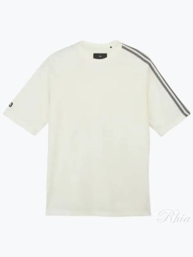 3 Stripe Short Sleeve T-Shirt Off White - Y-3 - BALAAN 2