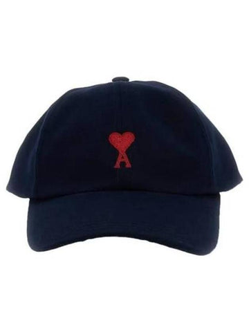 Embroidered Logo Ball Cap Navy - AMI - BALAAN 1