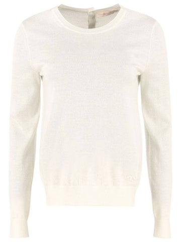 Iberia Cashmere Knit Top White - TORY BURCH - BALAAN 1