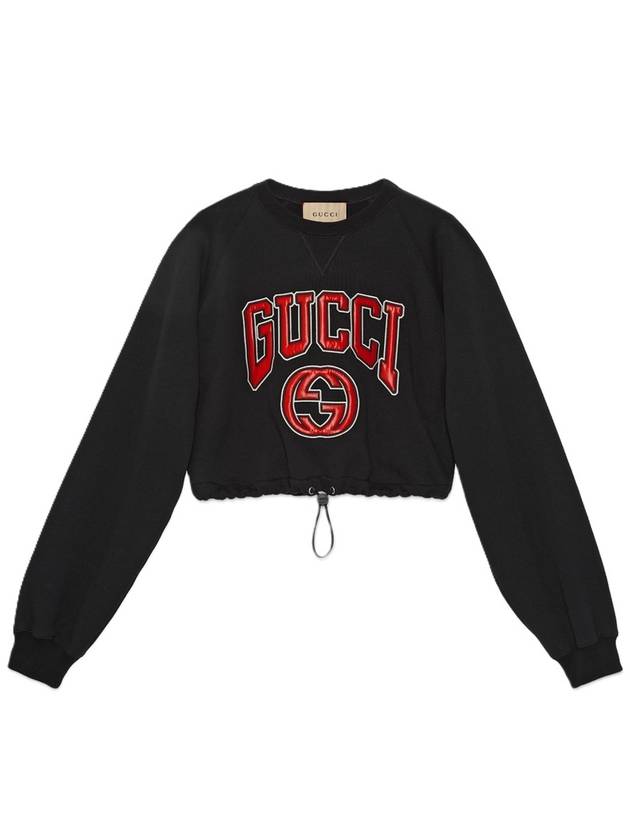 Jersey Embroidery Sweatshirt Black - GUCCI - BALAAN 2