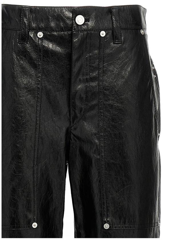 Ariete leather straight pants black - ISABEL MARANT ETOILE - BALAAN 4