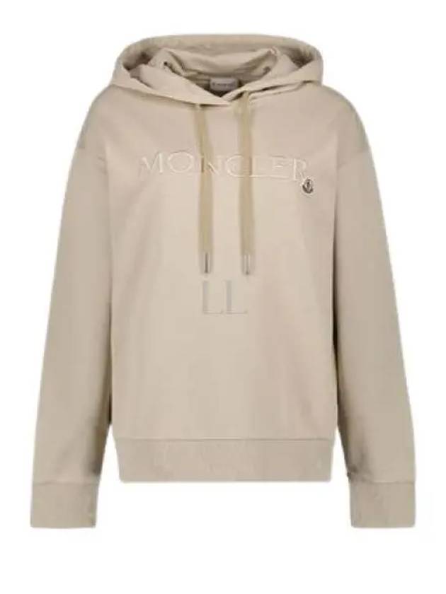 Embroidered Logo Hoodie Beige - MONCLER - BALAAN 2